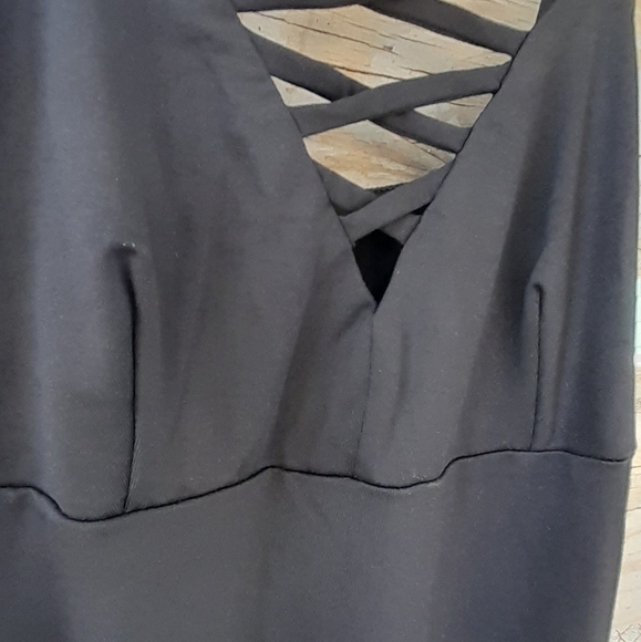 🍀Solemio Los Angeles black spaghetti strap womens dress small - Picture 2 of 9